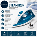 Amazon Basics Steam Iron Nonstick Soleplate 1800W 20g Continuous Steam