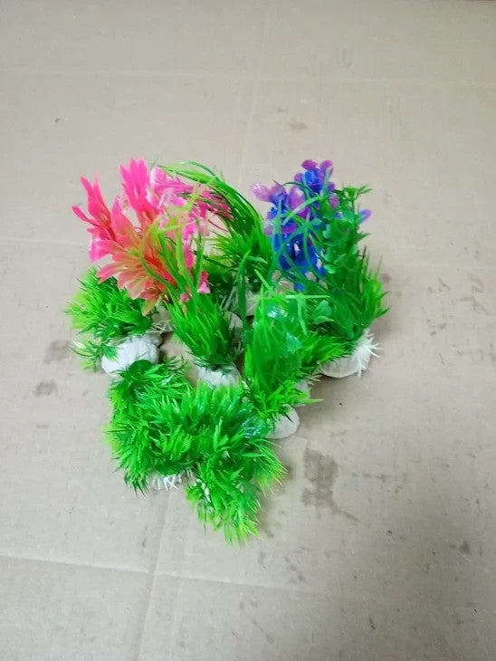 Vibury Aquarium Decoration 13pcs Size Plastic Aquarium Plants Decoration New