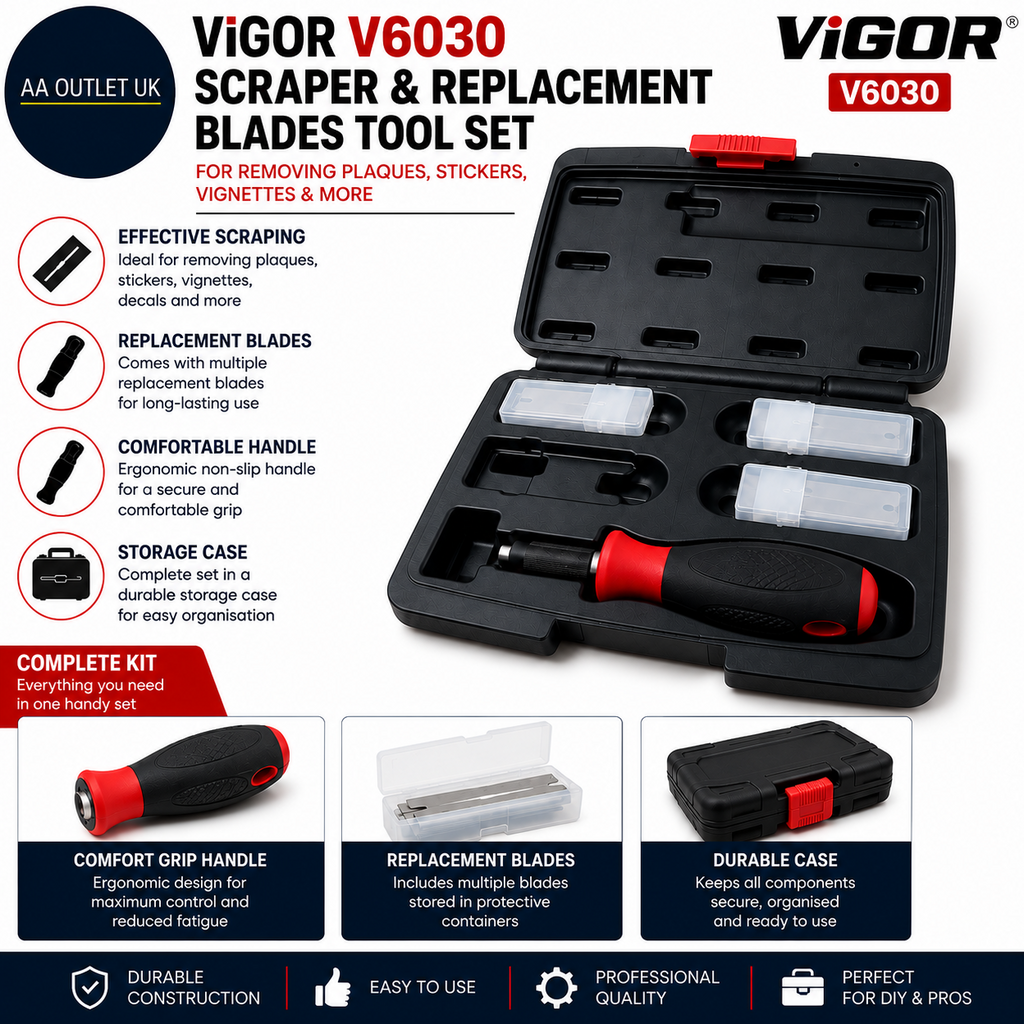 ViGOR V6030 Scraper Replacement Blades Tool Removing Plaques Stickers Vignettes