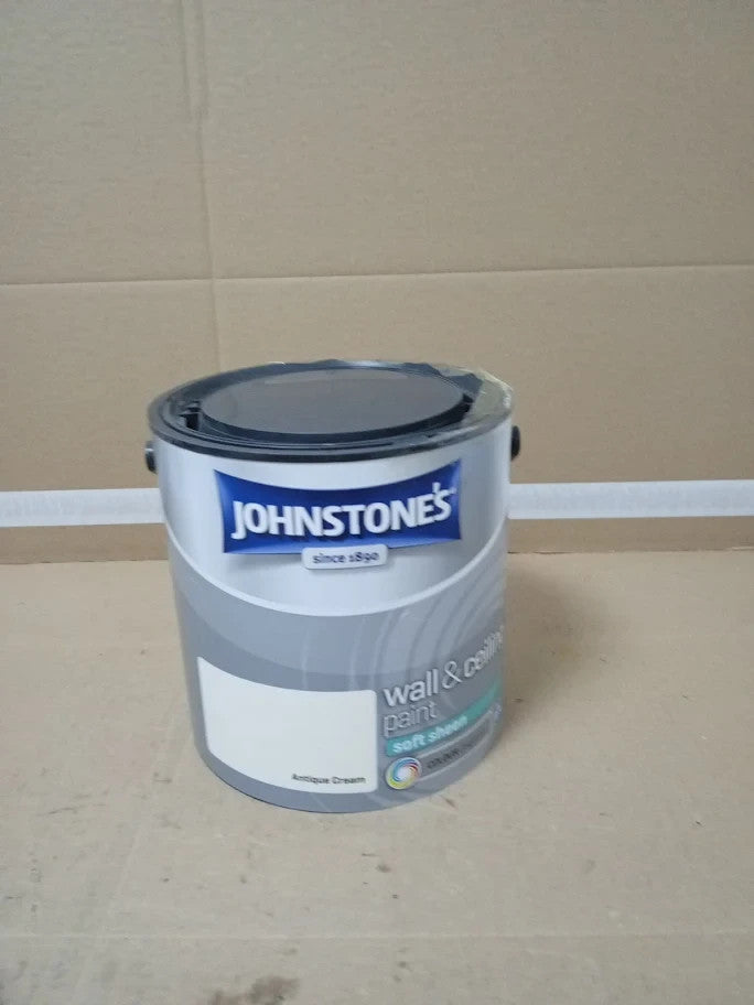 Johnstones Wall Ceiling Paint Antique Cream Soft Sheen Finish Emulsion 2.5L