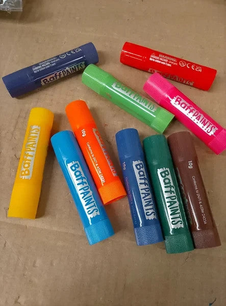 Zimpli 10x Large Baff Paint Sticks Crayons Vibrant Colour 21x2.2x17cm 3+ New