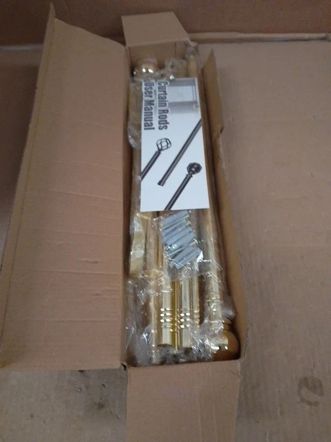 Gold Curtain Rods Windows 48 To 88 Splicing Adjustable 5/8 Diameter Drapery New
