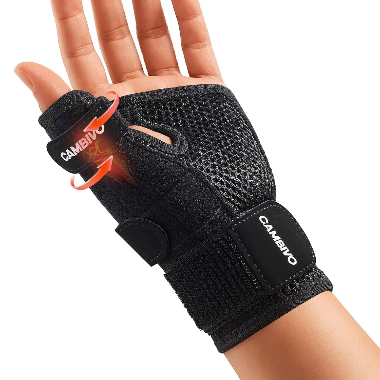 Cambivo Wrist Supports Thumb Splint Wrist Splint Adjustable Straps L/XL New