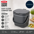 Oxo Good Grips Easy Clean Compost Bin Charcoal  6.62L Plastic Oval Shape