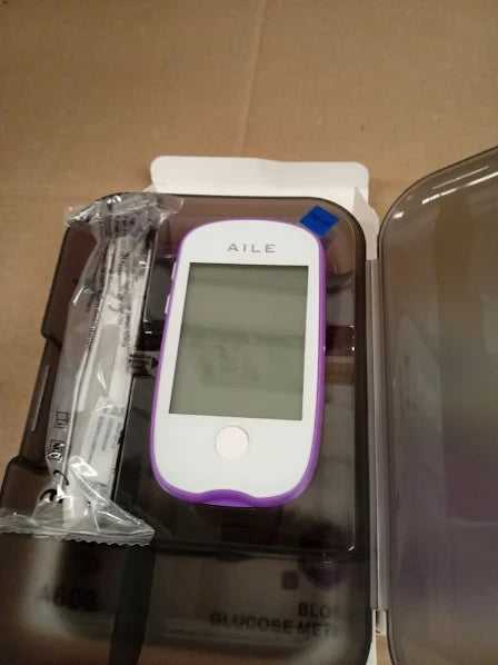 Aile Blood Glucose Test Kit Diabetes Monitor Low Pain Lancing 18x5x16.5cm New