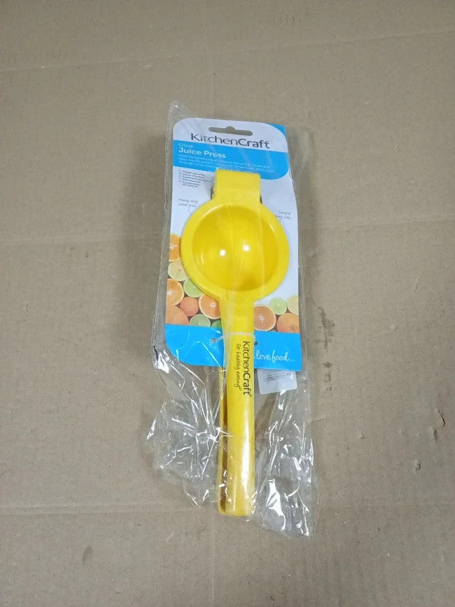KitchenCraft Lemon Squeezer Handheld Lemon Juicer 22x7.5x4.5cm Yellow New
