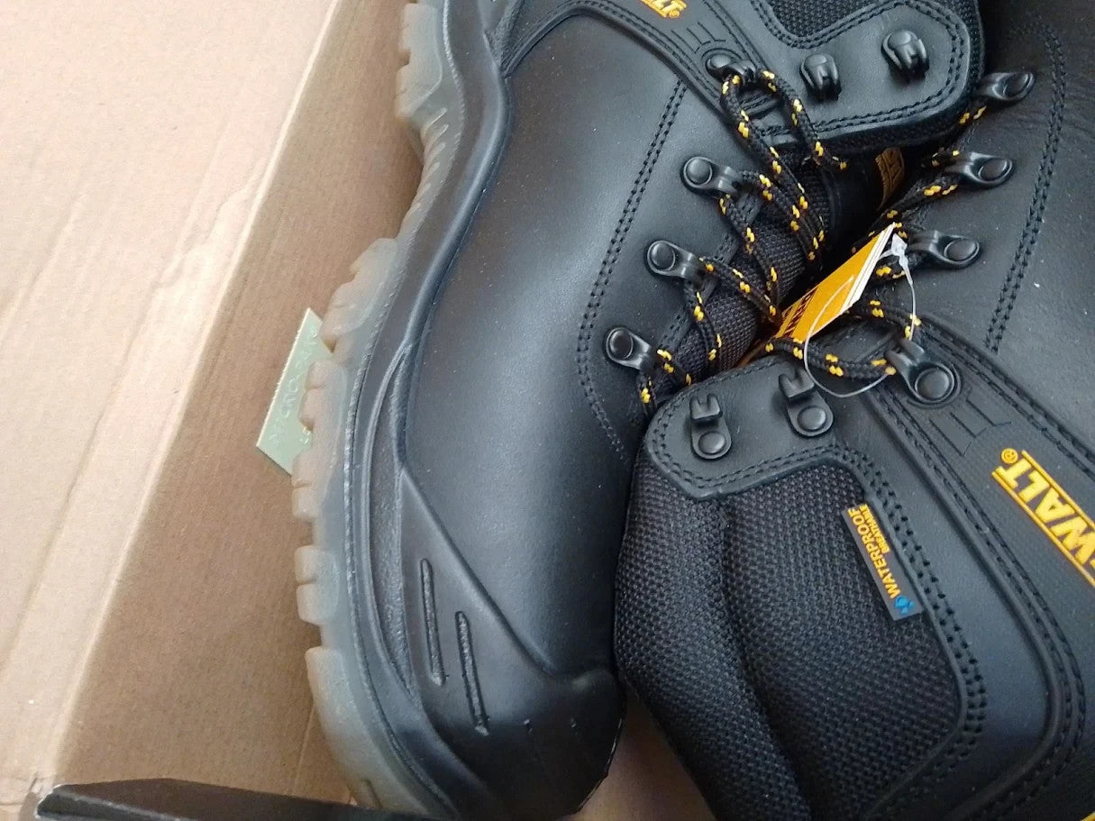 Dewalt Newark Waterproof Safety Boots Footwear Black Size UK 12 EU 46 New