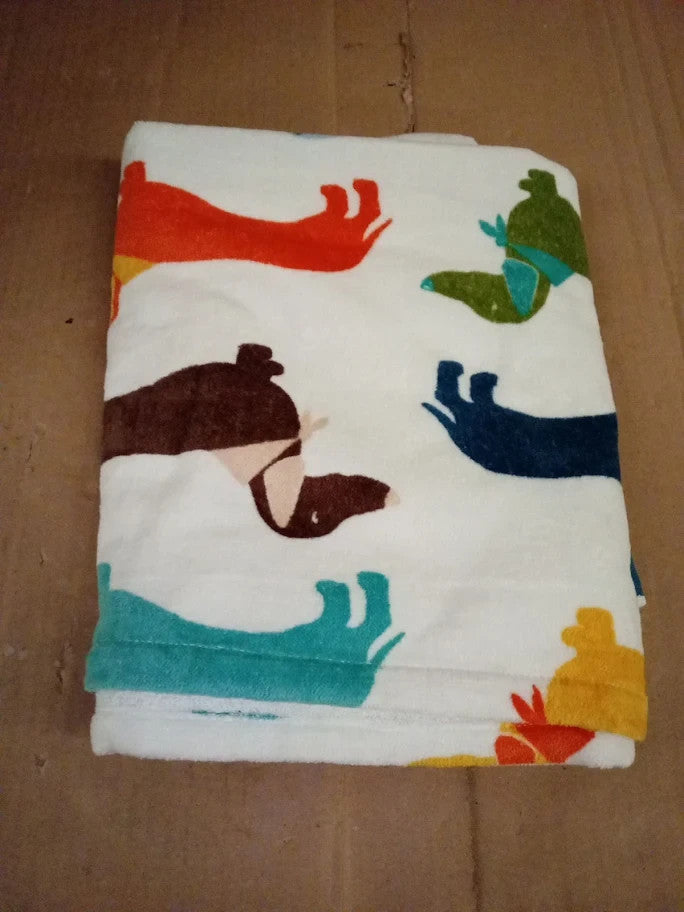 Rapport Coloured Sausage Dog Dachshund Supersoft 100% Cotton Towel 70x120cm New