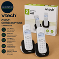 VTech CS1501 DECT Cordless Phone Call Block 2 Handsets Intercom Landline White