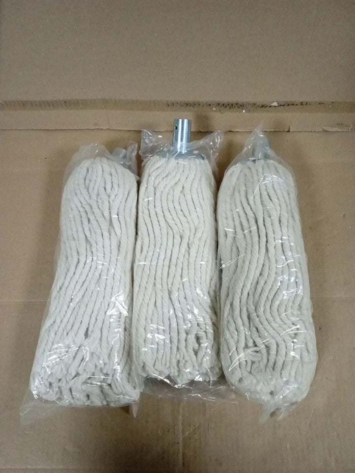 ASelected Cotton Mop Head Refills 3 Pieces Super Absorbent Replacement Biege New