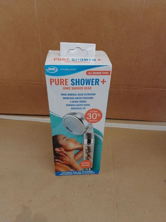 JML 3 Mode Pure Shower Head Plus Chrome Bathroom Adjustable Water Spray New