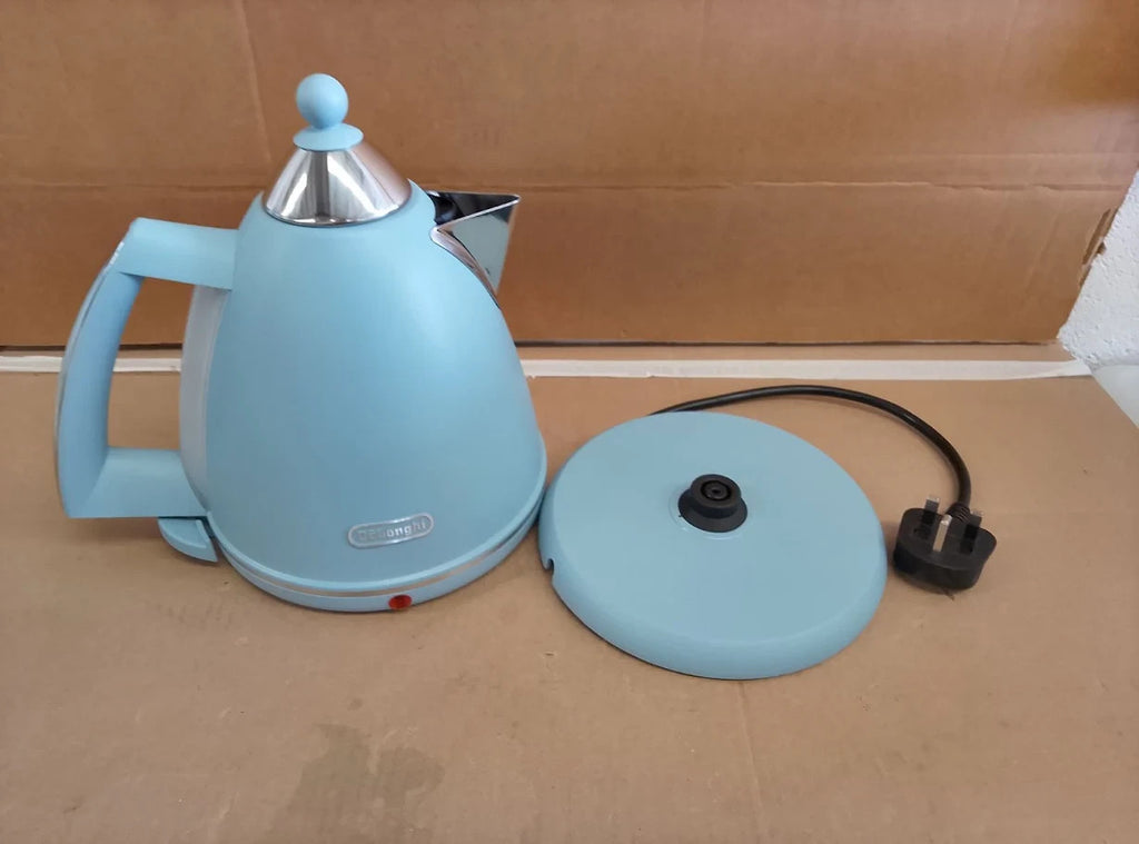 De Longhi Argento Flora KBX3016.AZ Kettle 360 Swivel Base Cord Storage Blue New