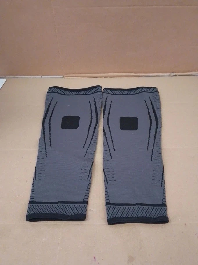 XXL Knee Compression Sleeves Pair Grey Support Brace Sports Running Gym New
