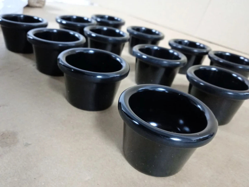 Olympia Kristallon Melamine Plain Ramekins 63mm 12 Pieces Black 20°C-120°C New