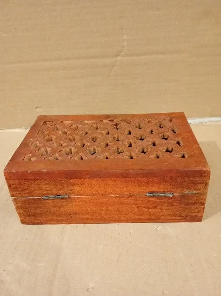 Indus Lifespace Mango Decorative Wooden Box Hinged Lid Storage 8x5x3in