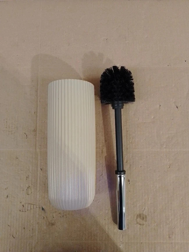 Wenko Agropoli Toilet Brush Set Beige Plastic Firm Yet Flexible 36.5x10cm New