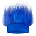 Novelty Placr Blue Hairy Costume Headband Fun Fuzzy Crazy Hair Wig Troll New