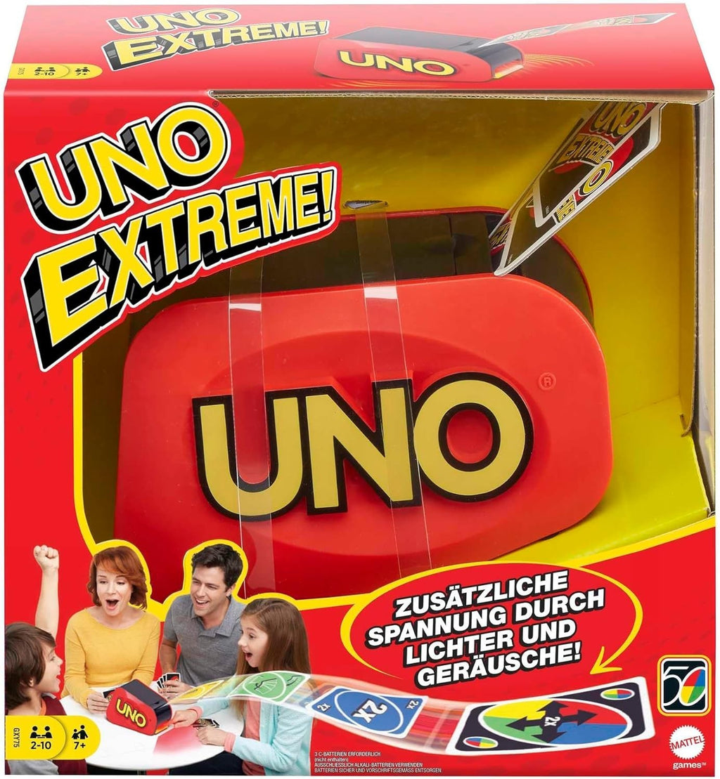 UNO Extreme Card Game Featuring Random Action Launcher Lights Sounds 7+ New