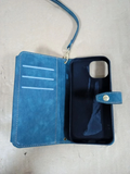 Ueebai Phone Case iPhone 15 6.1in 9 Card Slots Retro Leather Wallet Shockproof