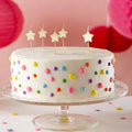 Sparkling Gold Star Birthday Candles 6 Pieces Party Cake Decorations Design New
