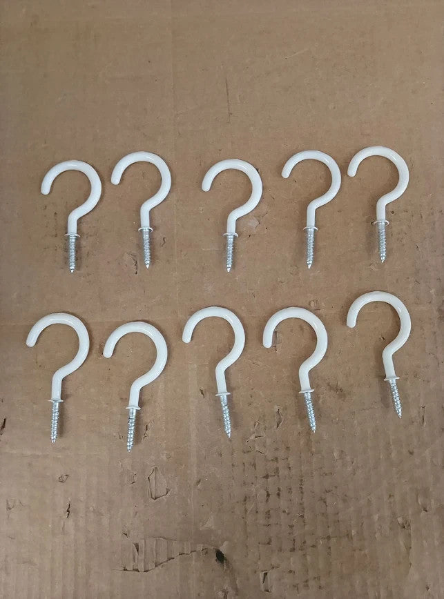 Tuparka 10pc Ceiling Hooks Heavy Duty Plant Screw Bathroom Kitchen 2in White
