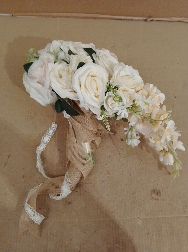 Ivayne Rose Wedding Bouquets Bride Cascading Bridal Ceremony Anniversary