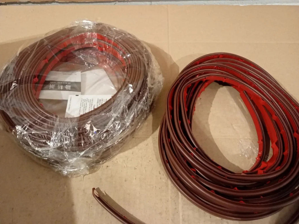 24M D Shape Rubber Door Seal Strip Self Adhesive Weatherproof Soundproof Brown