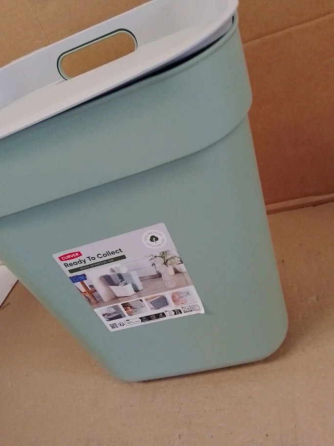 Curver Ready Collect 100% Recycled 10L Kitchen Accessories Lift Top Bin Grey