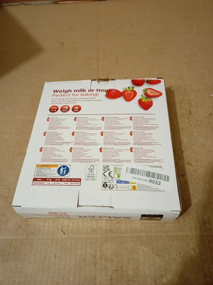 Salter 1036 BKSSDR Digital Kitchen Scale Cooking And Baking Scales 5kg Capacity