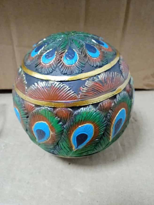 3 Pieces Hand Painted Peacock Glass Christmas Baubles Luxury Decorations New