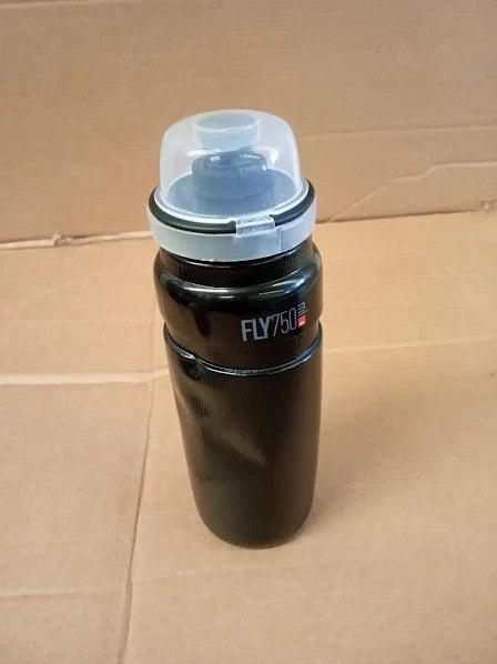 Elite Fly MTB Water Sports Bottle 750ml Tex Black Ultra Light Dust Proof New