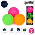 Tobar Neon Diddy Squish Ball Tactile Fidget Toys 3 Pieces 5.4x5.4x5.4cm