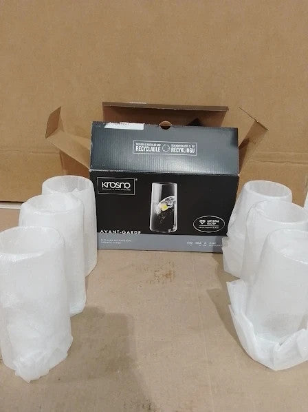Krosno Water Glass Other Cold Drinks Set 6 540ml Avant Gard Collection New