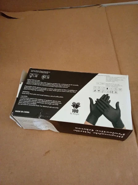 Praima Black Nitrile Disposable Gloves Latex Powder Free Pack 100 Large New