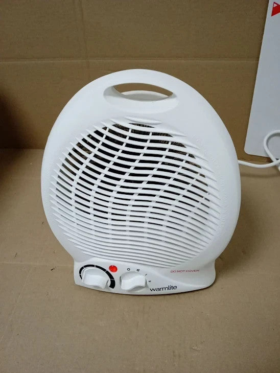 Warmlite Thermo Fan Heater 2 Heat Settings Overheat Protection White New