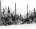 Dazzlewall 3pc Framed Misty Forest Wall Art Decor Landscape 12x16in New