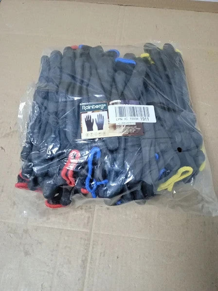 Rainberg Pack Of 12 Or 24 Safety Work Gloves Secure Grip Palm Fingers New