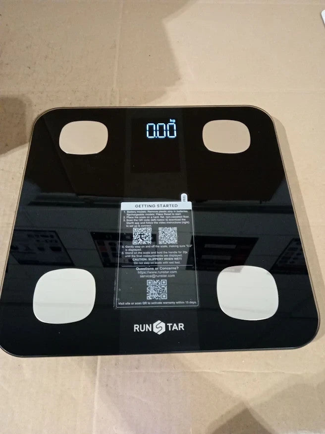 Runstar Digital Body Weight Fat Scale 400lb Bathroom BMI Heart Rate Black New