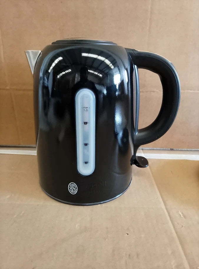 Russell Hobbs Black Stainless Steel Electric 1.7L Cordless Kettle 3kw New