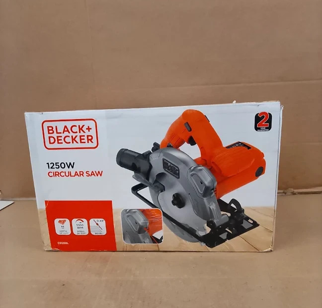 BLACK+DECKER CS1250L GB 1250W Circular Saw 66mm Electric Wood Cutting Design