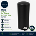 Habitat 30Litre Domed Pedal Bin Made From Steel Inner Bin Black 67x29x29
