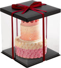 Warmiehomy Clear Cake Box 34x34x37cm 12in Tall Transparent Lid & Ribbon New