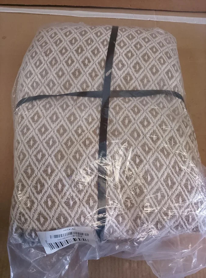 Emma Barclay Casablanca Scandi Woven Recycled Cotton Chair Throw 178x254cm New