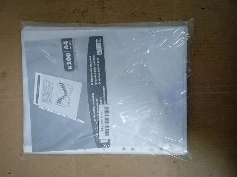 Exacompta Ref 5111E PP Punched Pockets Pack Of 100 Suitable A4 Document New
