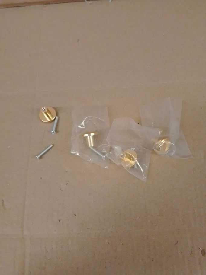 Moxyoy 4pc Round Cabinet Knobs 25mm Dresser Drawer Gold Brass Single New