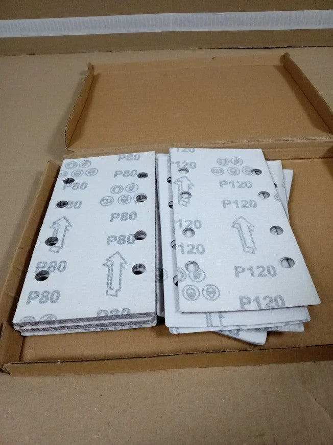 Sanding Sheets Electric Sander Rectangle Pads 8 Holes 95x185mm Hook Loop