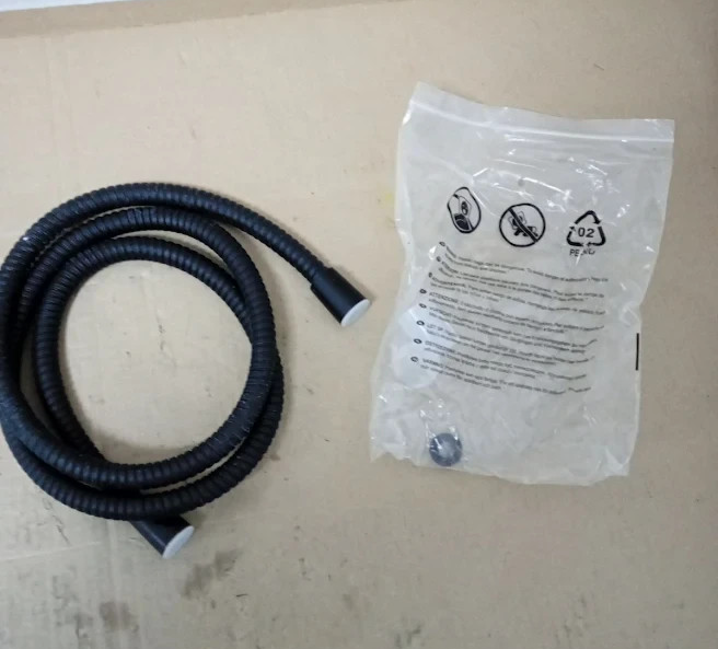 GRIFEMA 1.8m Black Shower Hose Flexible Anti Kink Stainless Steel Bathroom Black