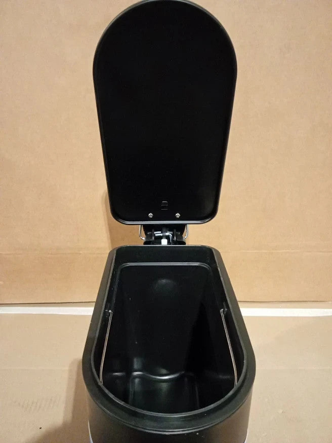 Beldray 5L Bathroom Pedal Bin Soft Close Lid Black D Shape Toilet Waste Bin