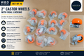 W B D WEIBIDA 2in Castor Wheels Dual Locking 150Lbs Load Capacity 16 Pieces
