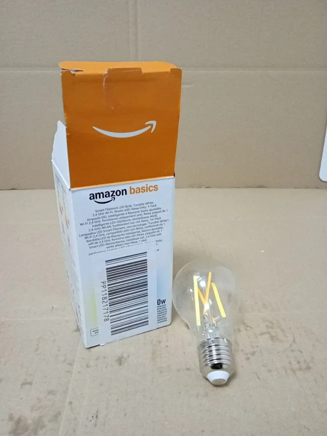 Amazon Basics A60 Smart Filament LED Bulb Tunable White 2.4 GHz New